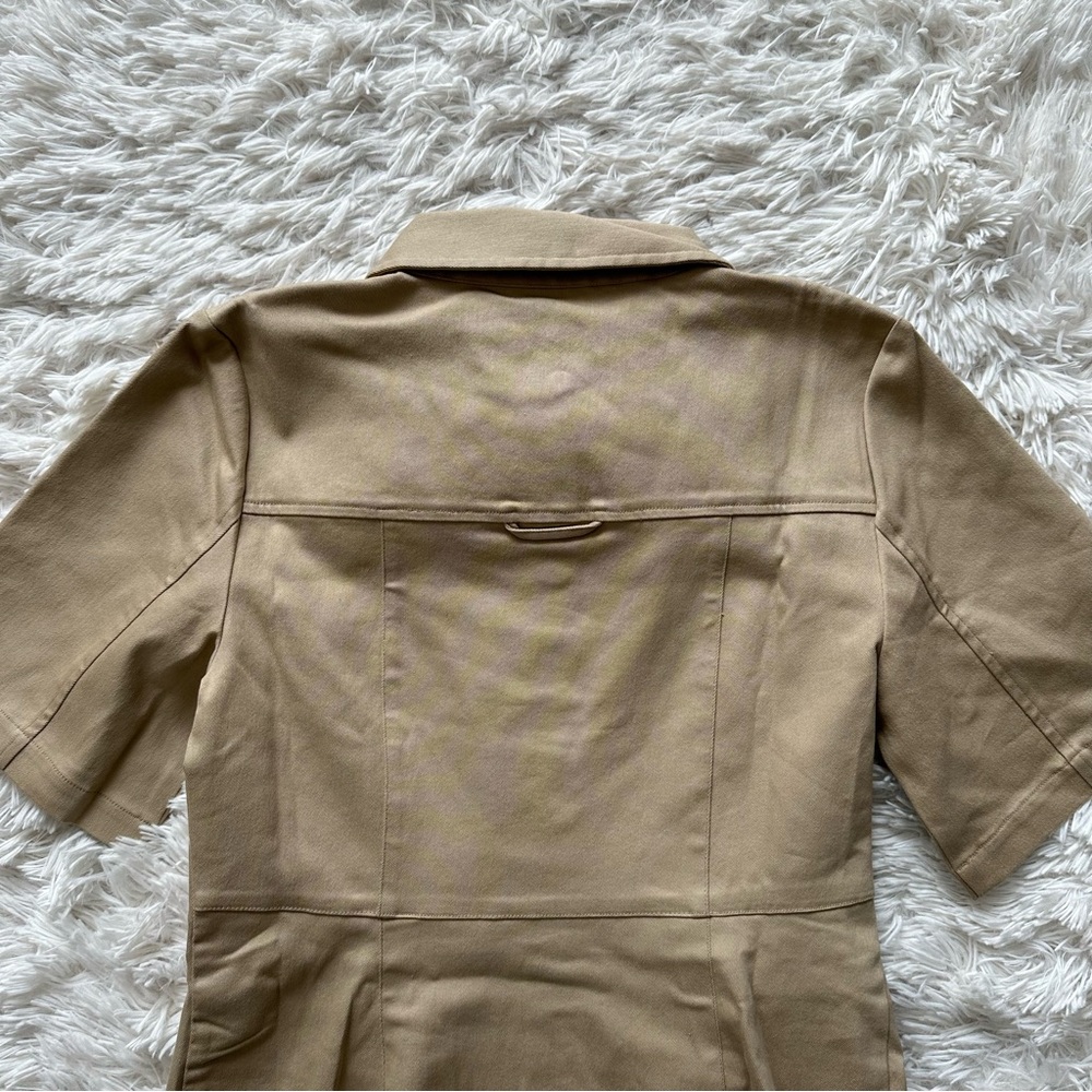 Jcrew Mini Shirtdress In Tailored Twill Coastal Khaki New With Tags Size 10 - Picture 12 of 12